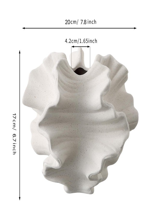 BUICCE Off White Ceramic Coral Vase for Pampas Grass Decor Modern Decorative Dandelion Vase for Flower Home Office Living Room Table Centerpieces. - Image 5